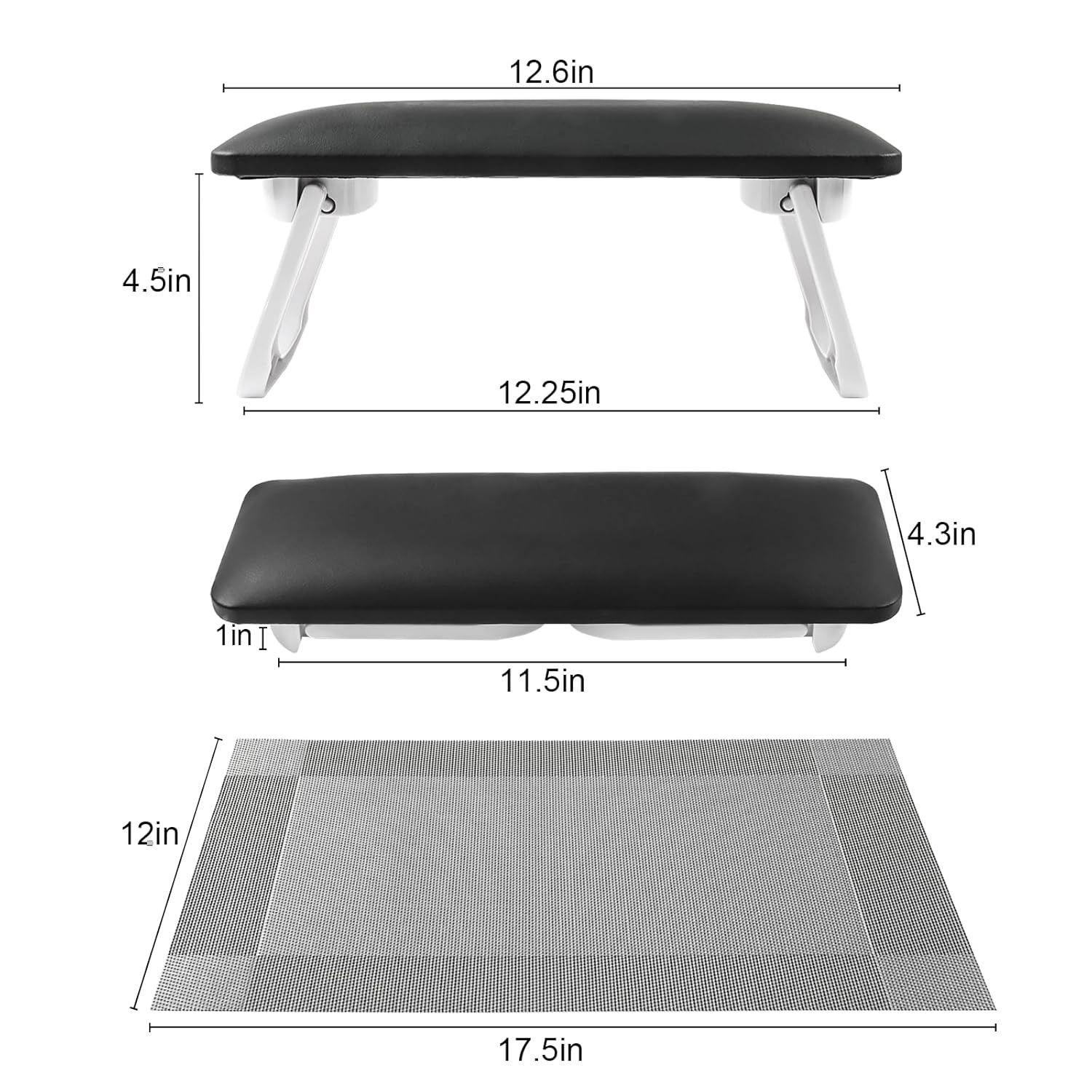 ANGNYA Nail Arm Rest for Nails Tech, Foldable Hand Stand for Nail Tech with PVC