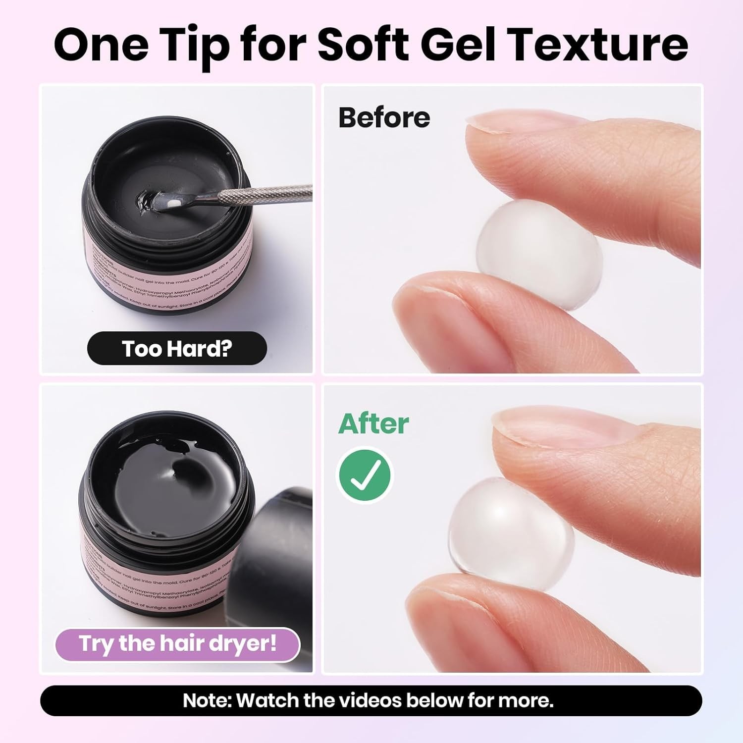 Nail Builder Gel Kit 4 Colors 3D Sculpting Gel Non-Sticky for Nail Art DIY