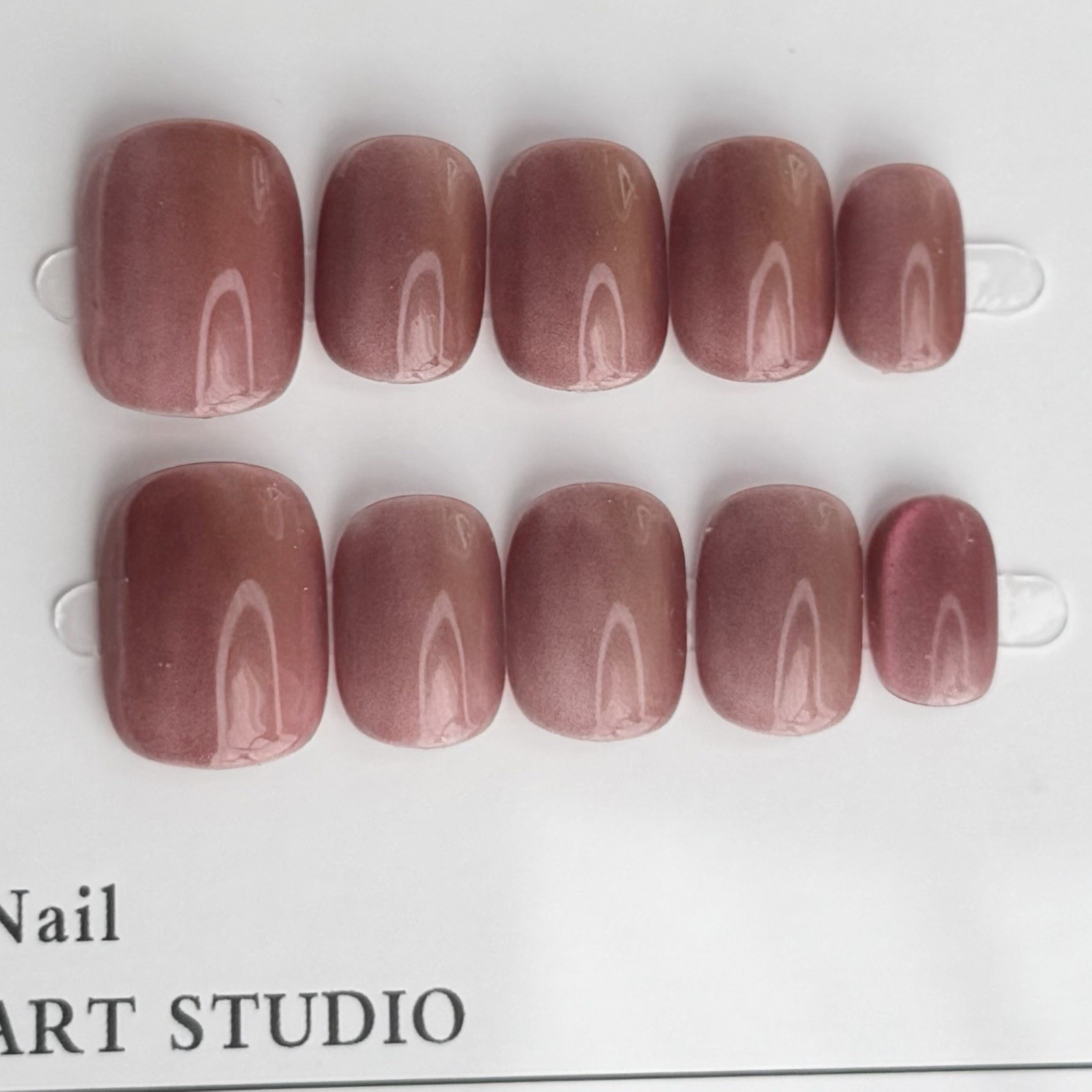 Handmade High Quality Press-On Nails Short Squoval SizeM Reusable Fake Nail