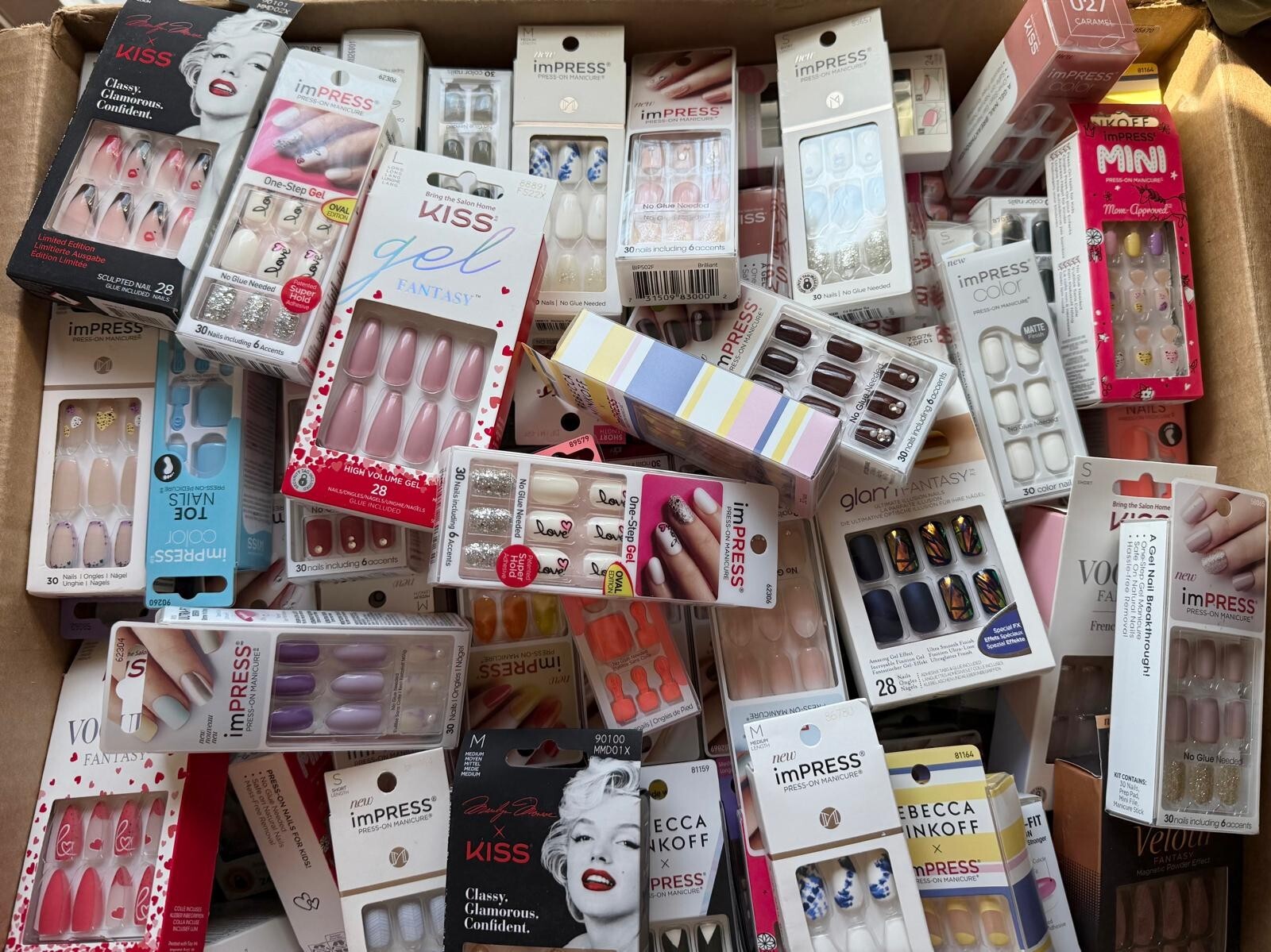 “Set of 100” Kiss imPRESS Nails Mixed LOT**FREE SHIPPING*** CLOSEOUT–Deal# 55***