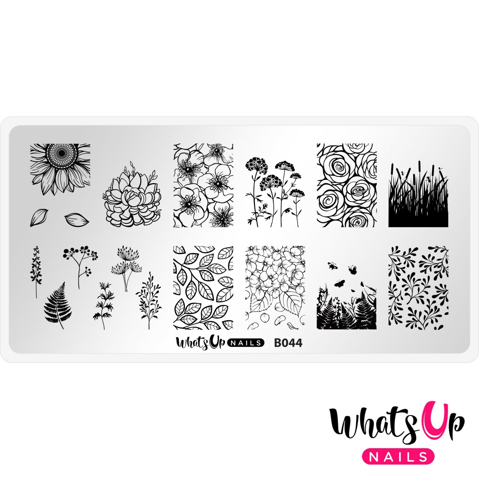 B044 From Ground Comes Life Stamping Plate For Stamped Nail Art Design