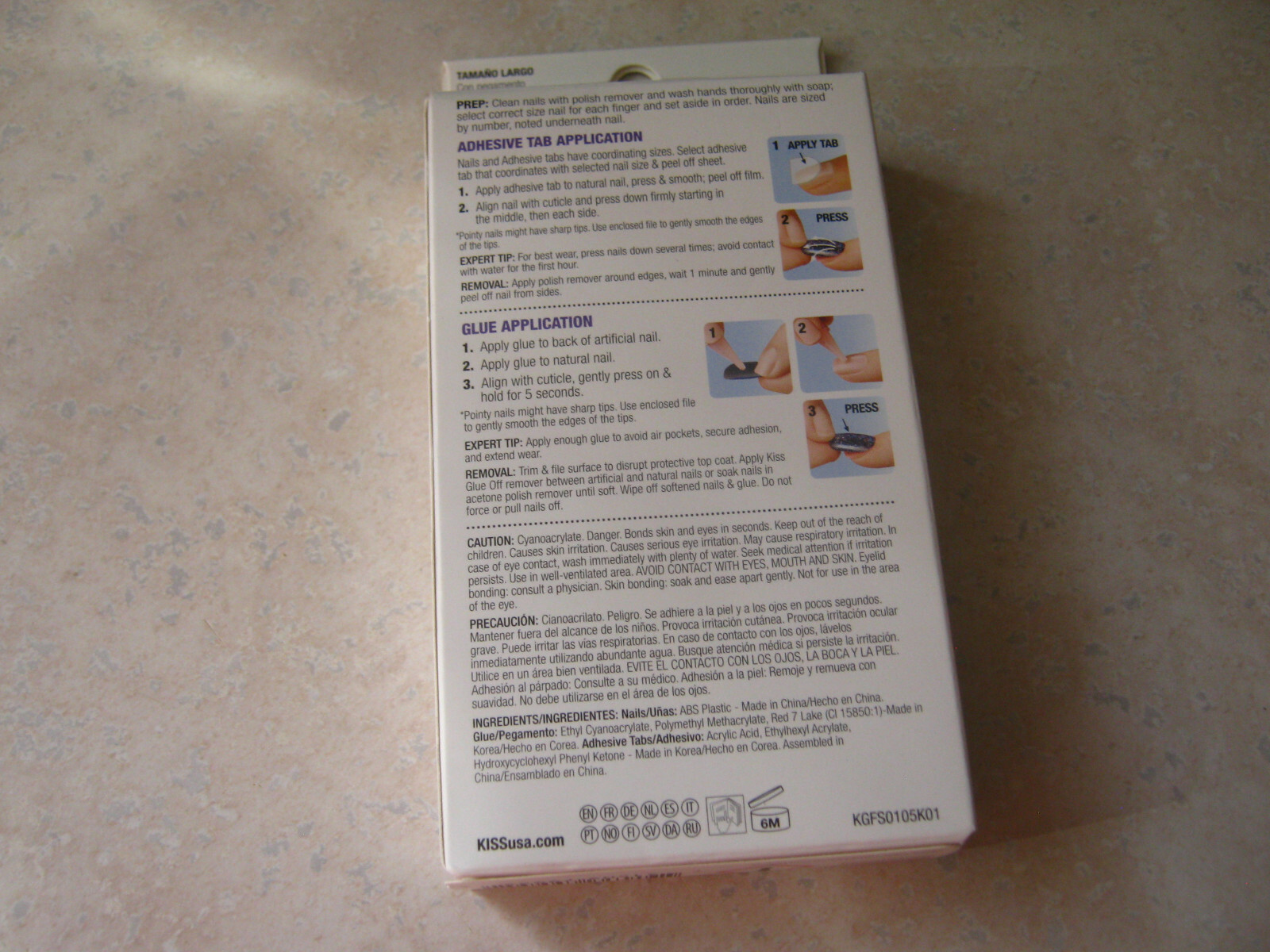1 Kiss Gel Fantasy KGFS01 28 LONG Nails Brown Tan Coffin Stiletto 79955