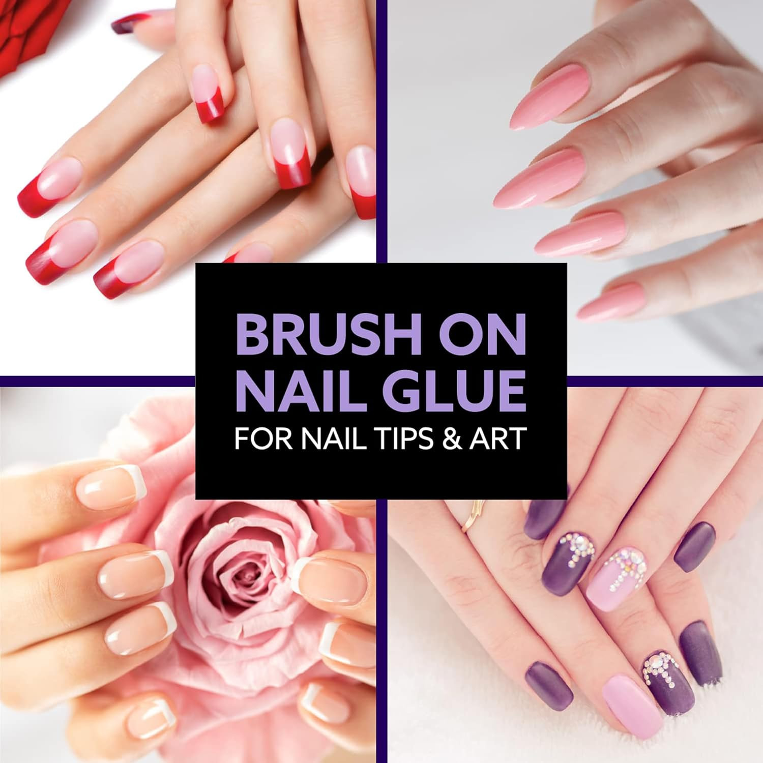 Brush on Nail Glue for Press on Nails, Extra Strong for Acrylic, Waterproof for