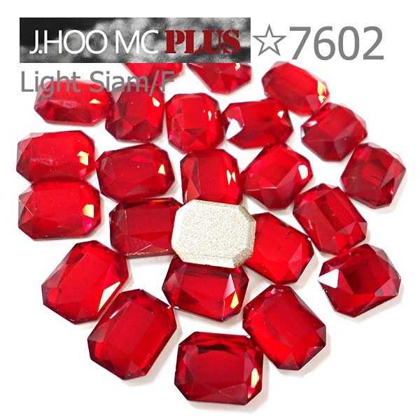 J.HOO Crystal 7602 Emerald Cut Flat Back Rhinestones 8×6mm Nail Art (10pcs)
