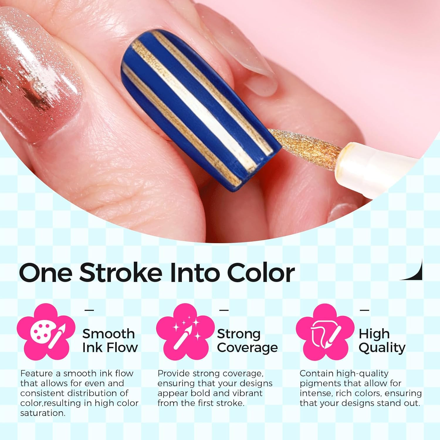 12 Colors Metallic Nail Art Pens 0.5Mm, Waterproof Quick Dry for Nail DIY | Acry