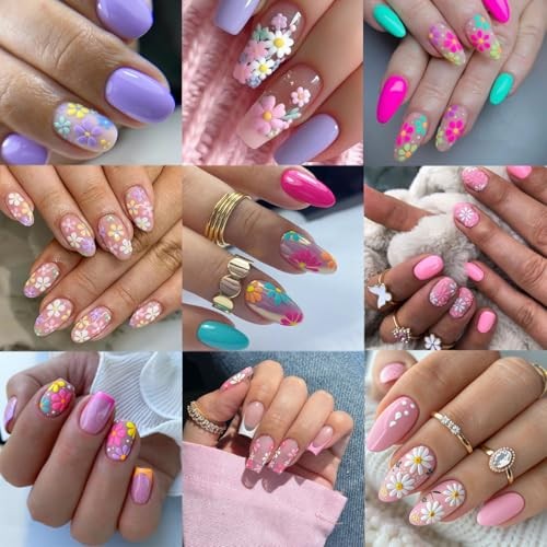 30 Sheets Flower Nail Stickers for Nail Art Cute Butterfly Flowers Stickers-15