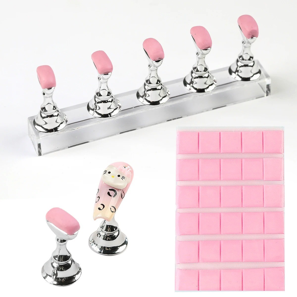 Nail Art Display Clay False Nail Tips Sticky Base Reusable Body Health Manicure