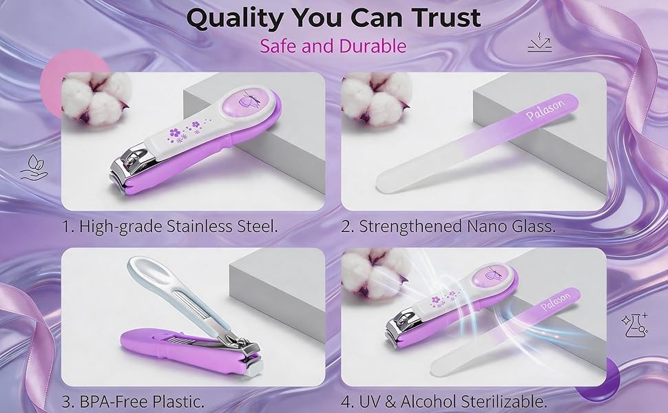 PAFASON Baby Safety Nail Clipper Cutter Trimmer with Nail Catcher and Baby