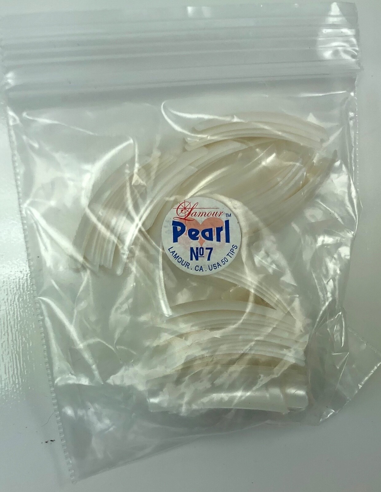 * Lamour Professional Nail Tips French PEARL White 0-10 Made in USA 550ct