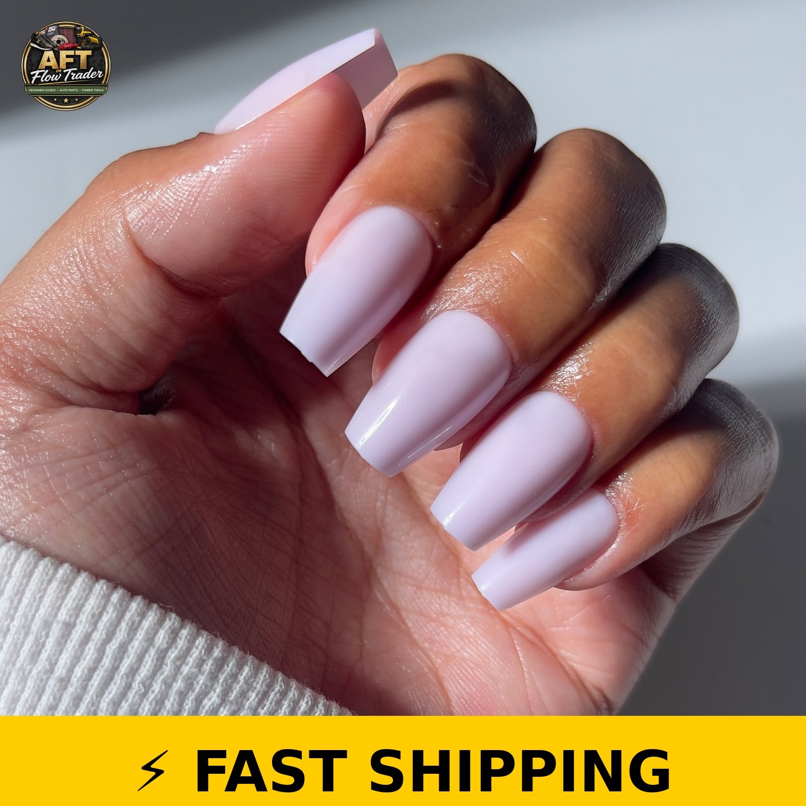 Salon Perfect Milky Lavender Press On Nails – 30 Count