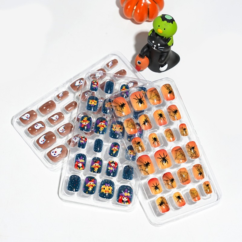 Press On Nails Child Adult Halloween Bat&Dead Tree Adhesive Nail Decoration