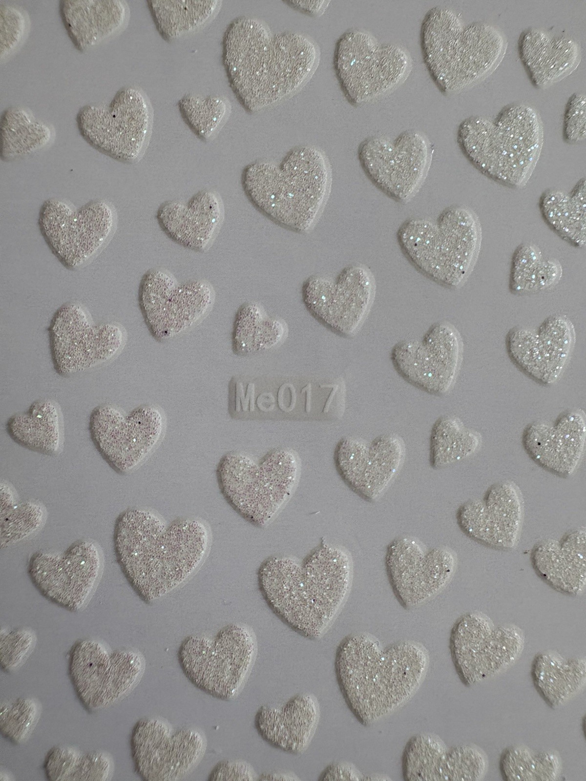 Multicolor Glitter Heart 3D Nail Art Stickers Self-Adhesive for Love Theme