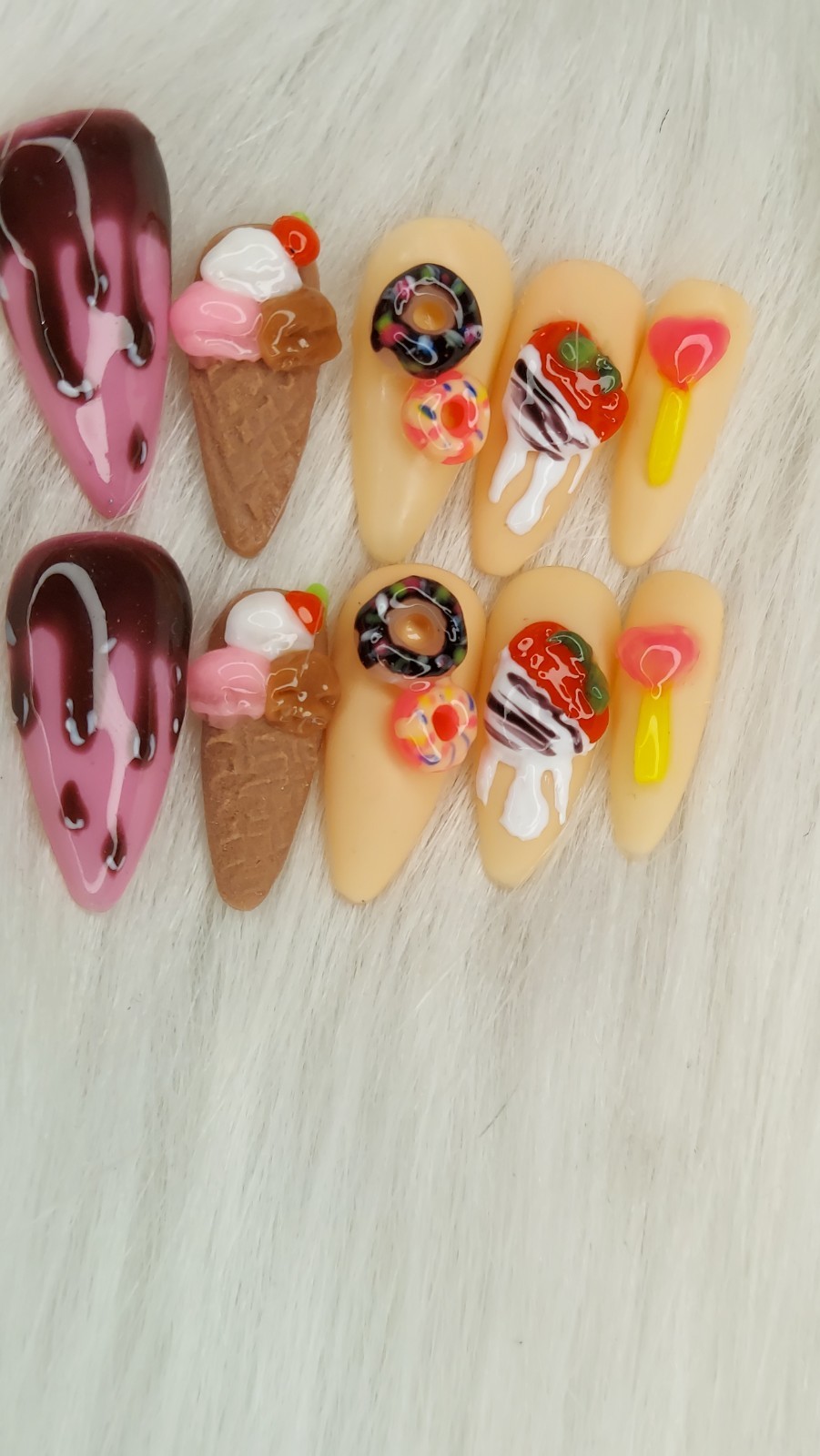 Donut Nails, Ice Cream Nails, Dessert Nails, Party Nails, Covered Strawberry