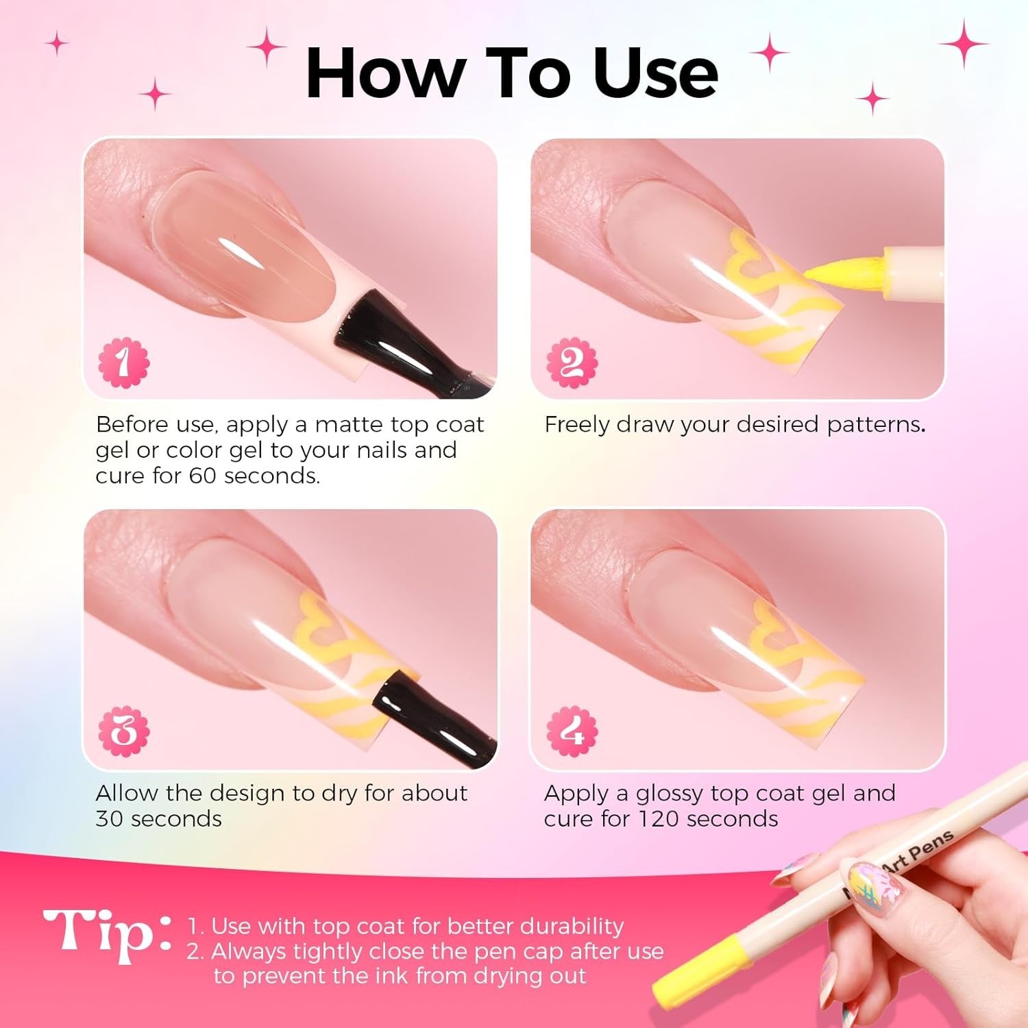 Long-Lasting Waterproof Nail Art Pens – Perfect for Creative Nail Designs
