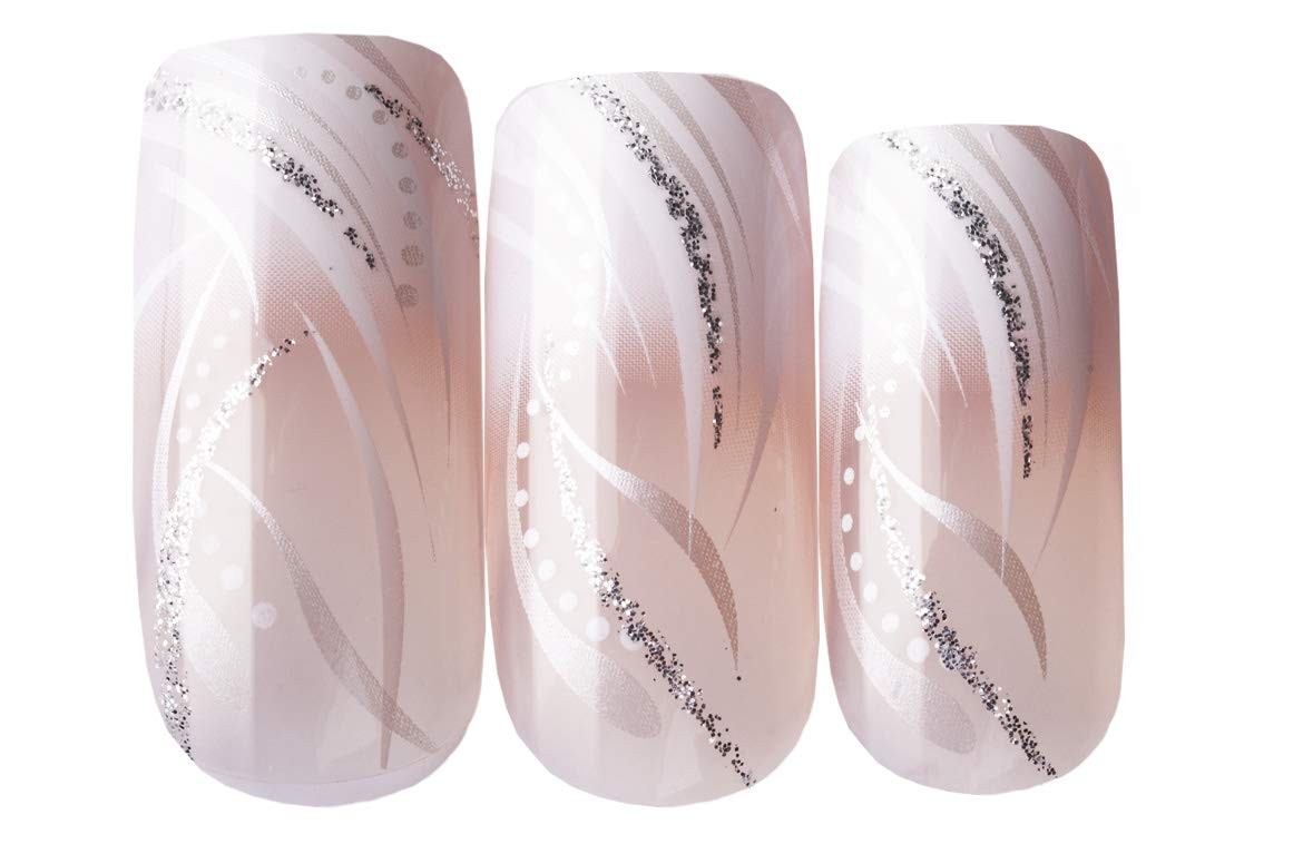 Goldfinger Gel Glam Design Nails (3 Pack) 24 Count (Pack of 3), Gold,Pink