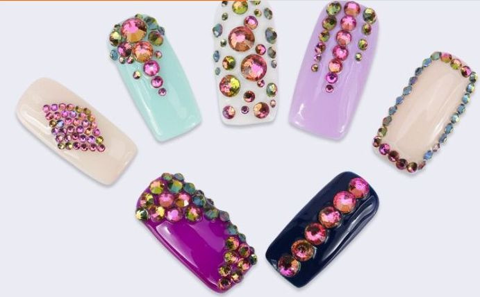 FIRE STONES RHINESTONES CRYSTAL PIXIE 3D NAIL ART SALOON MINI DIAMOND ROSE GOLD