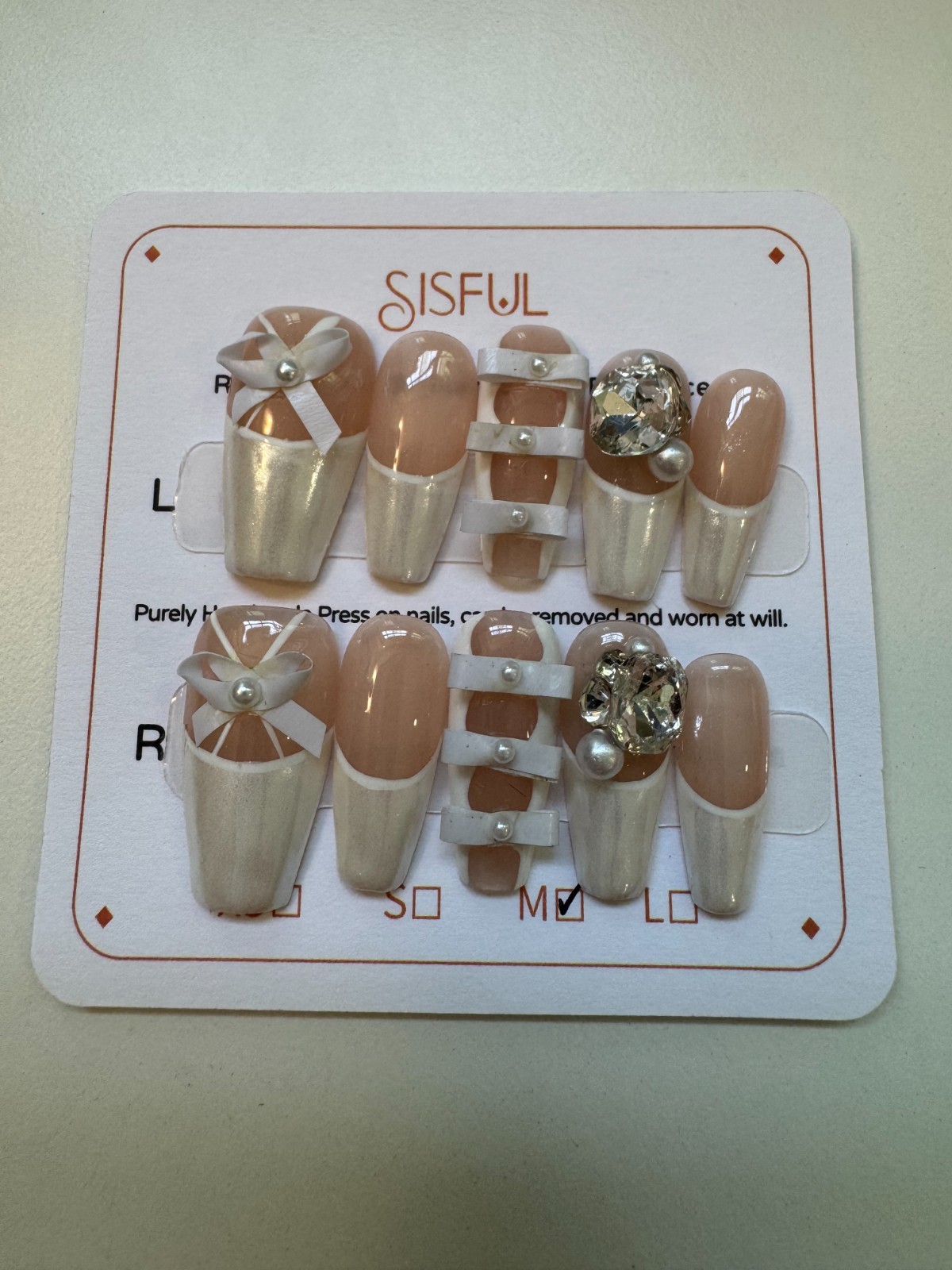 Sisful Sparkle Lace Handmade Press-On Nails