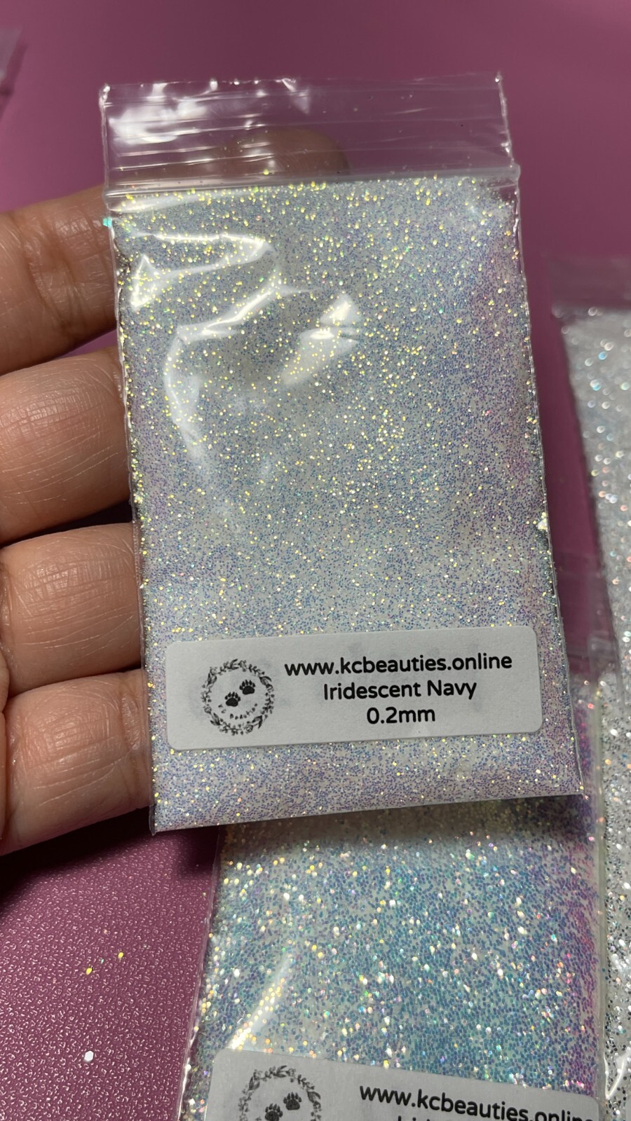Iridescent White Navy 0.2MM Fine Glitter for nail acrylic gel craft US Seller 5g