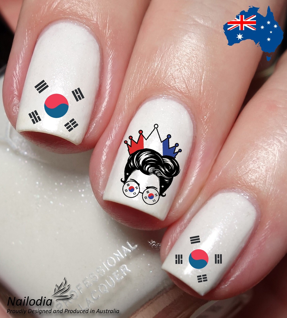 I love South Korea Nail Art Decal Sticker Water Transfer Slider