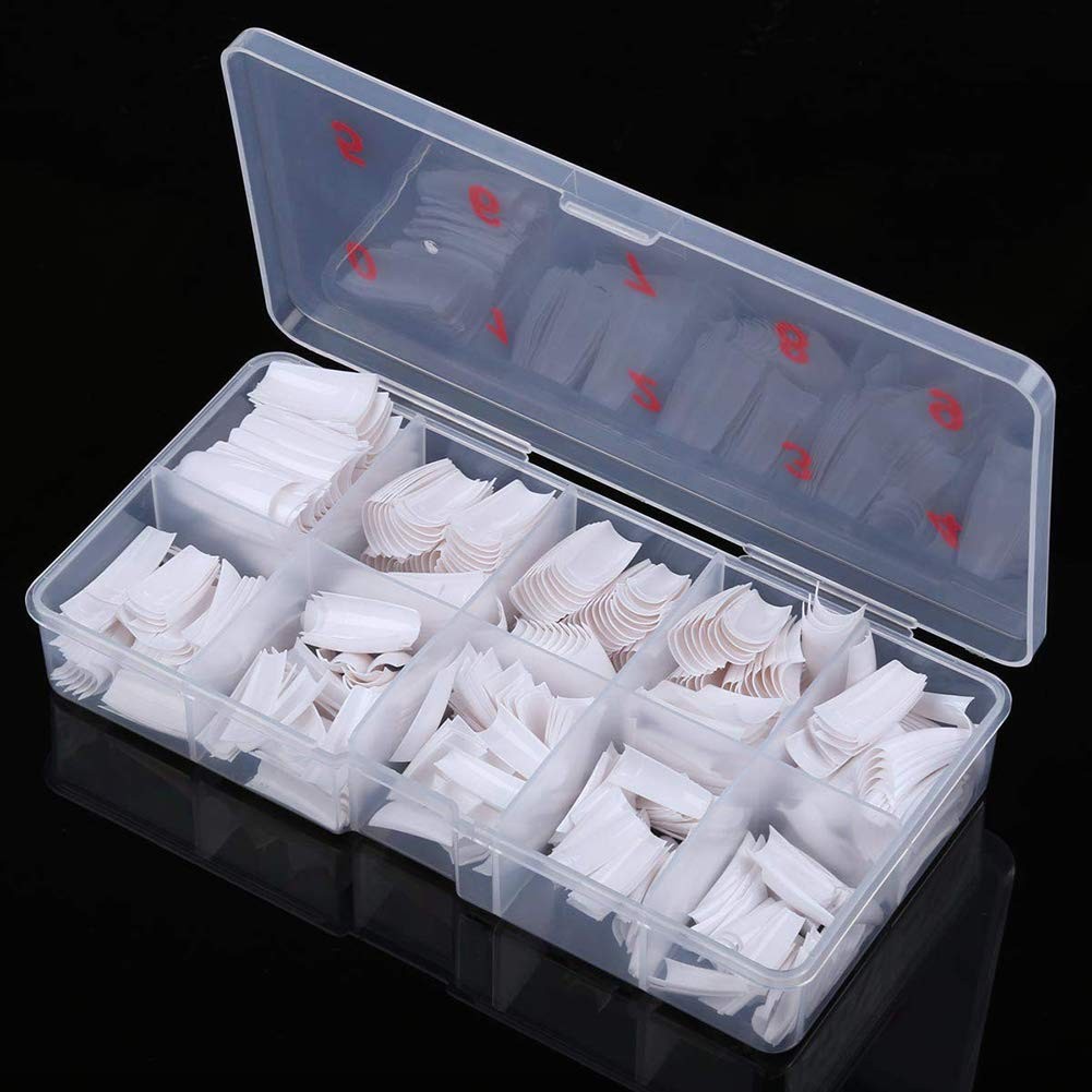 Acrylic Nail Tips White 500Pcs French Artificial False Tip for Manicure Nails
