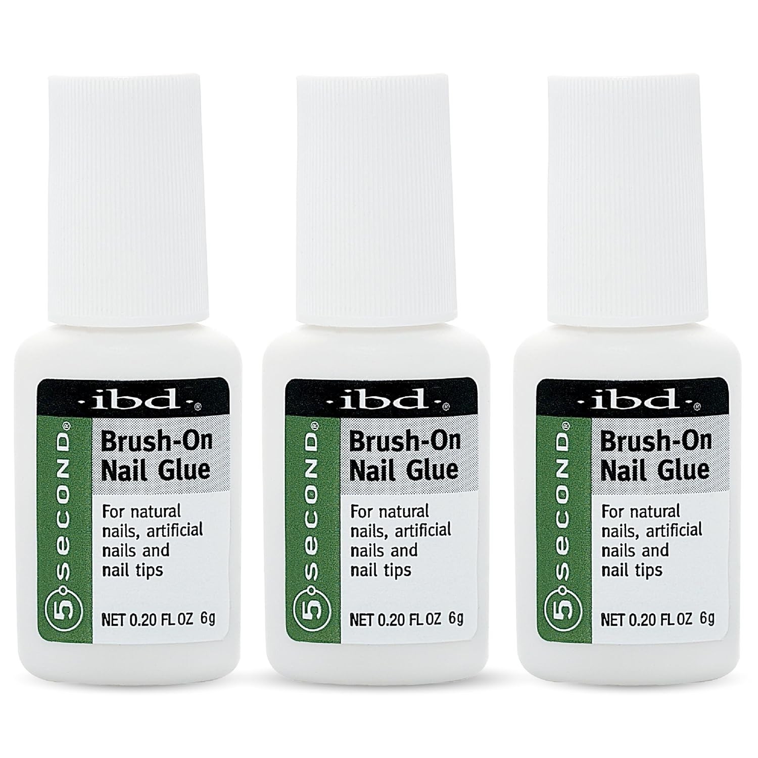 Cruelty-Free 5-Second Nail Glue for Acrylics & Press-Ons – 3 x 0.20 Fl Oz