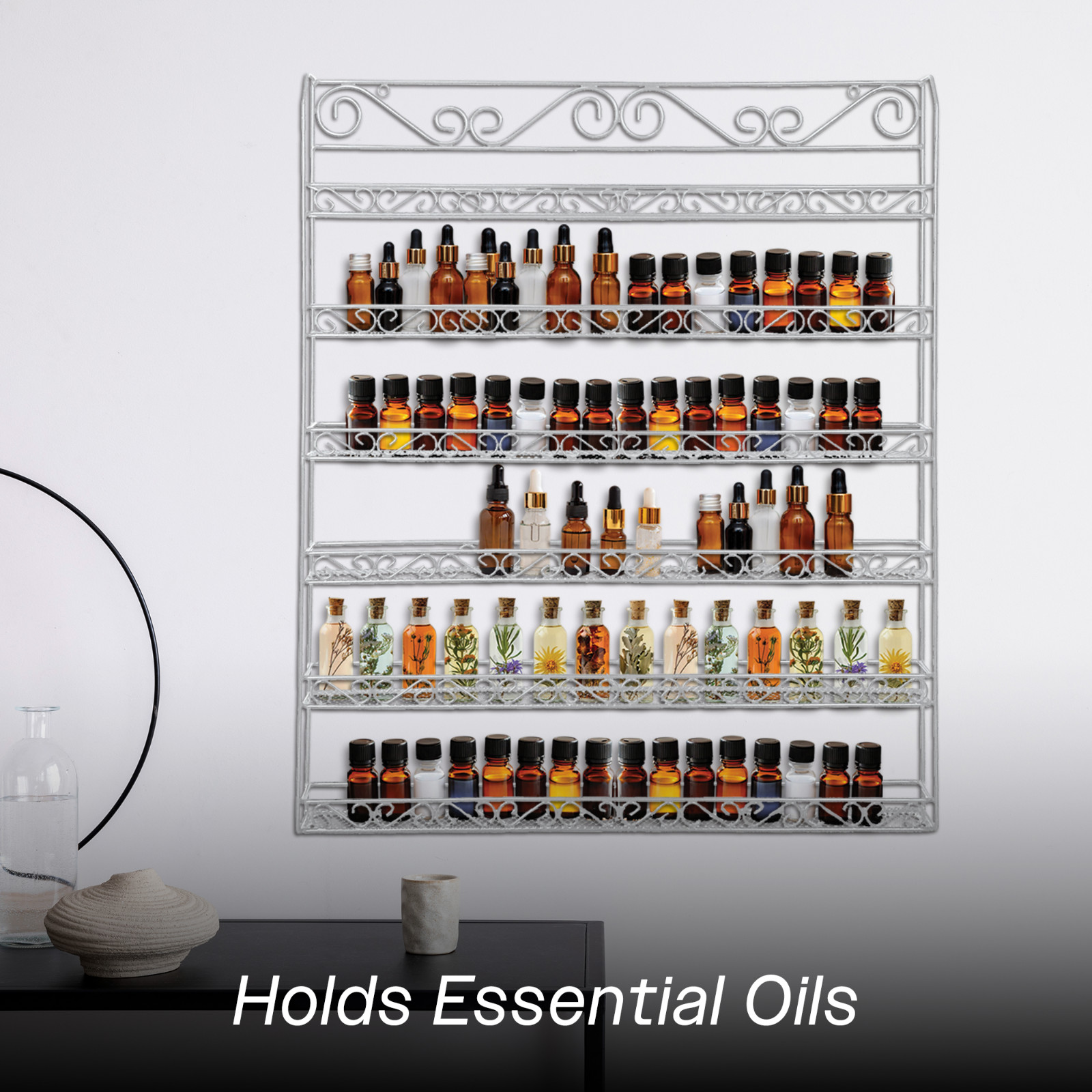 Metal Wire Nail Polish Display Organizer Wall Rack (Hold 90 to 100 Bottles) USA