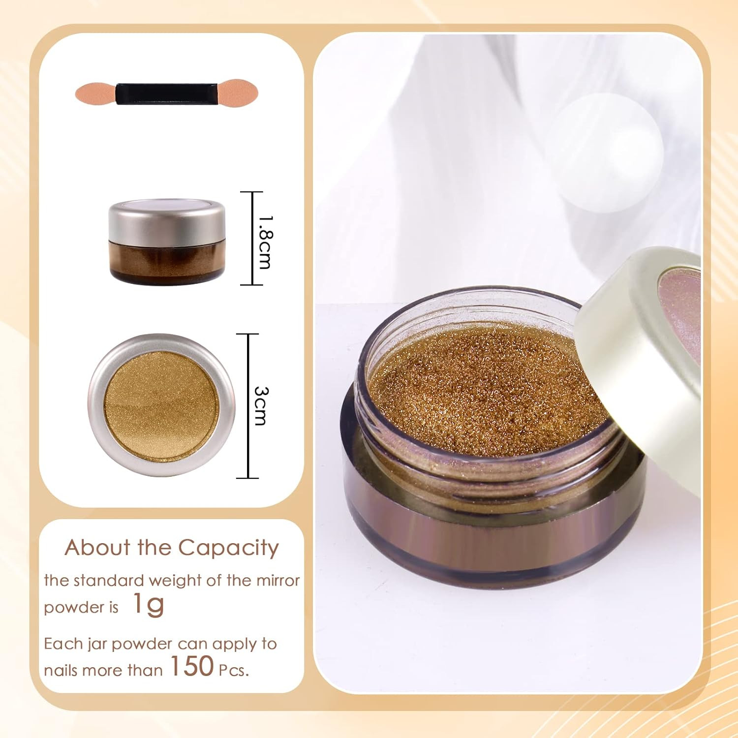 Chrome Nail Powder Mirror Effect Metallic Dust Holographic Glitter Glazed Manicu