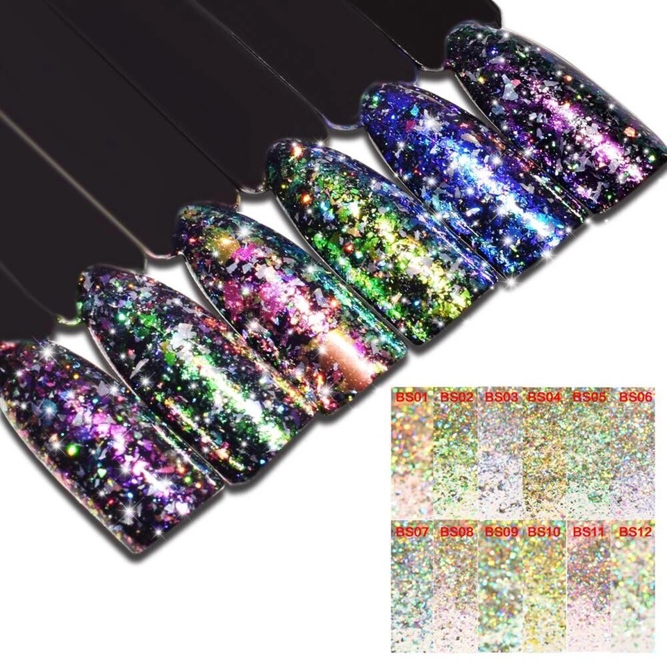 Aurora Chameleon Nail Flakes Holographic Shining Nails Powder Dazzling Sequins