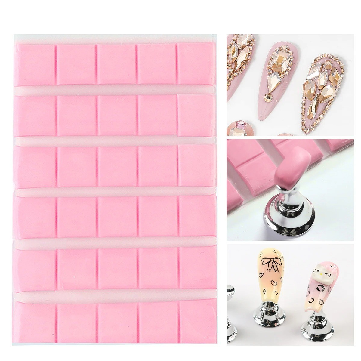 Nail Art Display Clay False Nail Tips Sticky Base Reusable Body Health Manicure