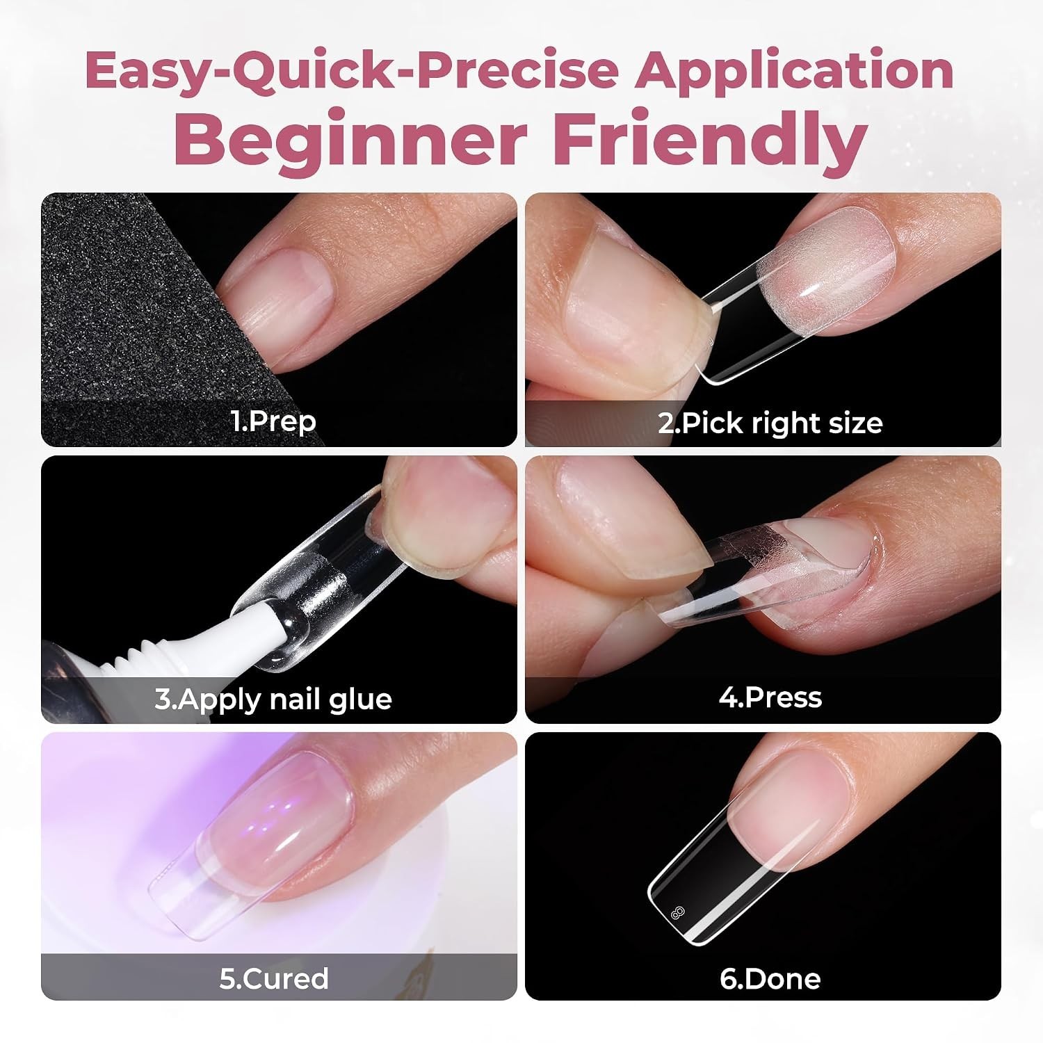 Medium Square Nail Tips, 312pcs Medium Gel Nail Tips Square | Pre Etched Full…