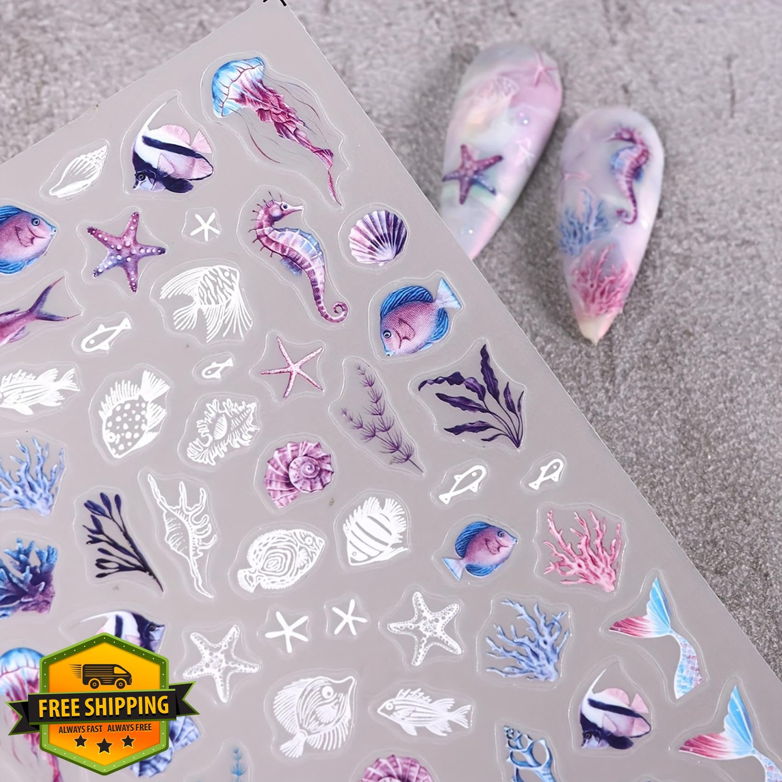 IDDFEVE Palm Tree Beach Nail Stickers
