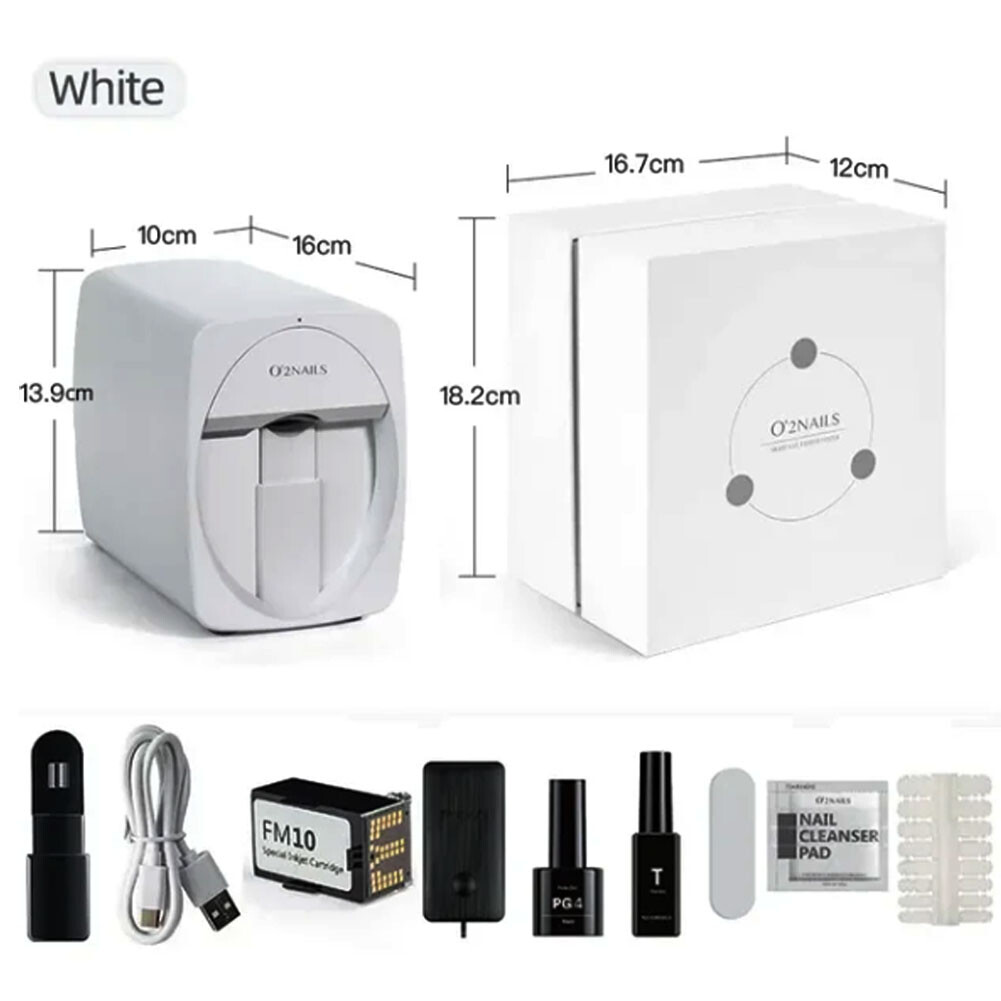 O’2NAILS Portable 3D Nail Printer Mobile APP DIY Nail Art Printing Home Machine