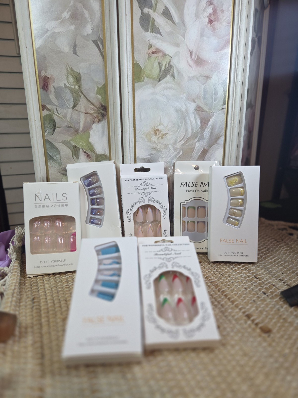 Lot of 7 False Nails Fashion Nails New In Box Various Colors