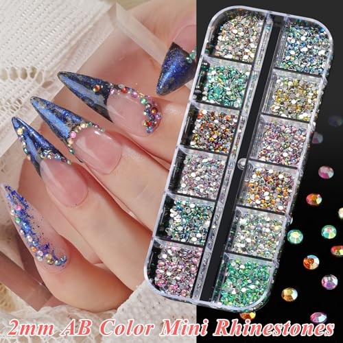 18000pcs Nail Rhinestones and Pearls for Nail Art, 2mm Resin Multicolor – 2mm