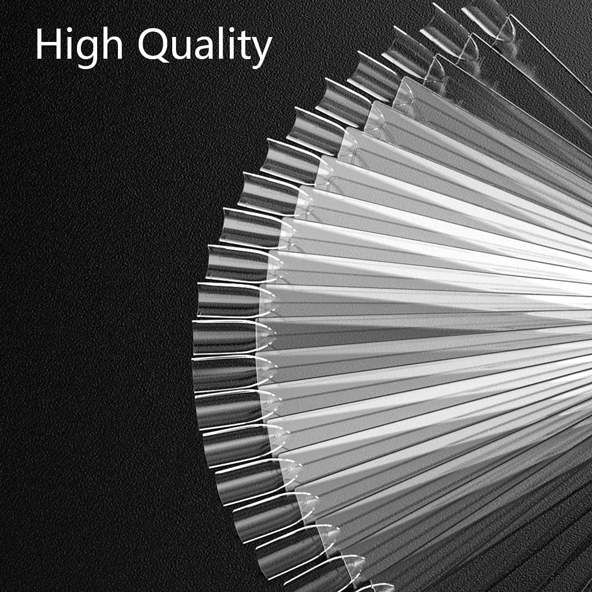 50 Pcs Clear Fan Shape Nail Color Swatches Sticks with Ring for Manicure