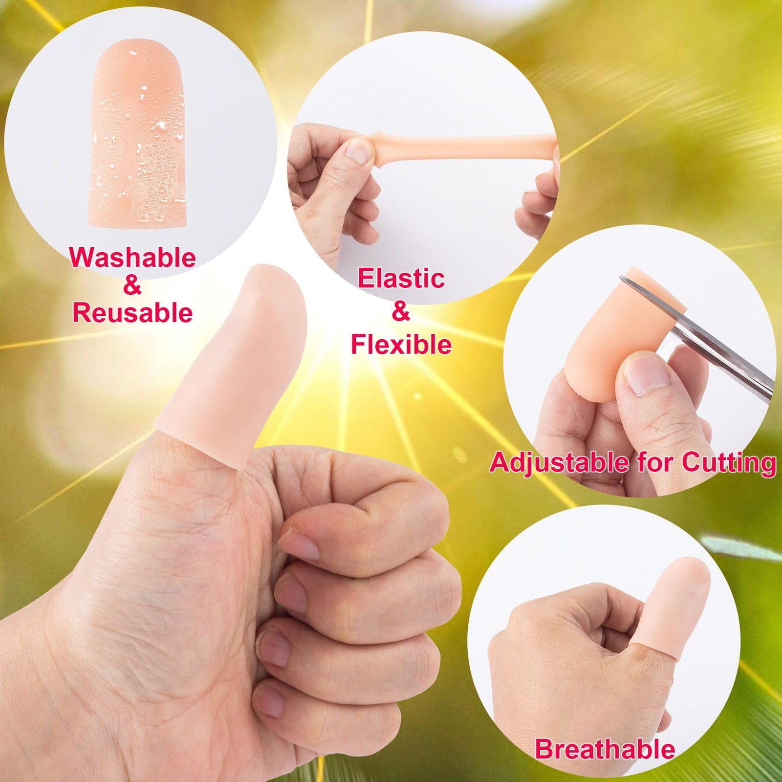 14pcs Gel Finger Support Protector Caps Gloves Gel Finger Cots/Cover Silicone