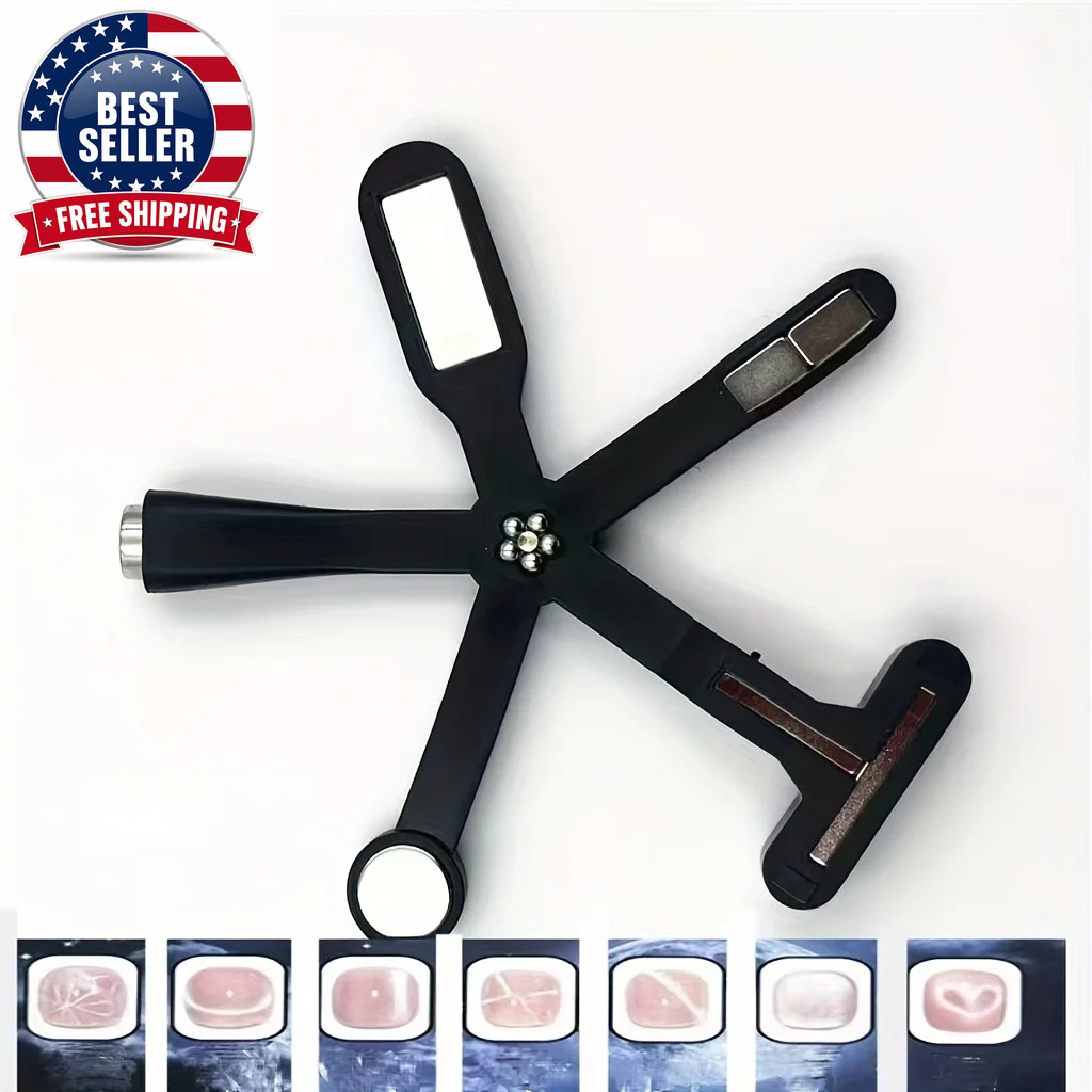 6In1 Nail Magnet 3D Cat Eye Effect Side Light Half Moon Daisy Flower French Nail