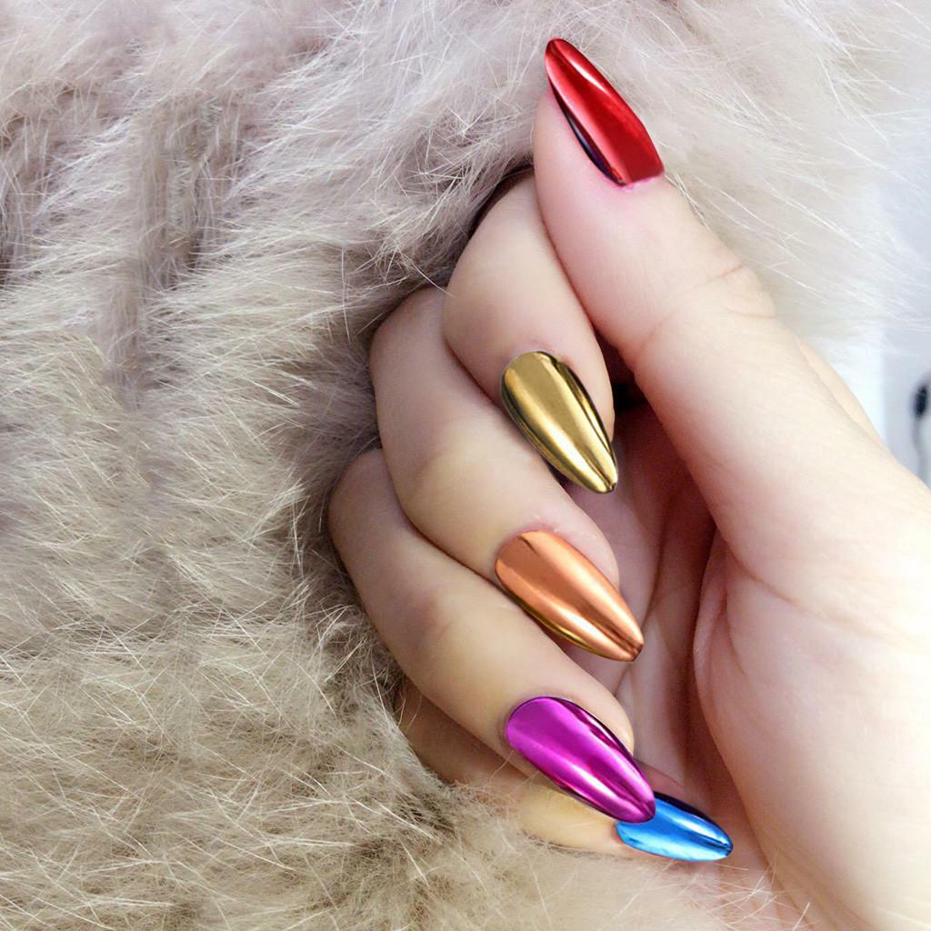 Mirror Chrome Nail Powder Unicorn Holographic Effect 60 Colours Nails Decoration
