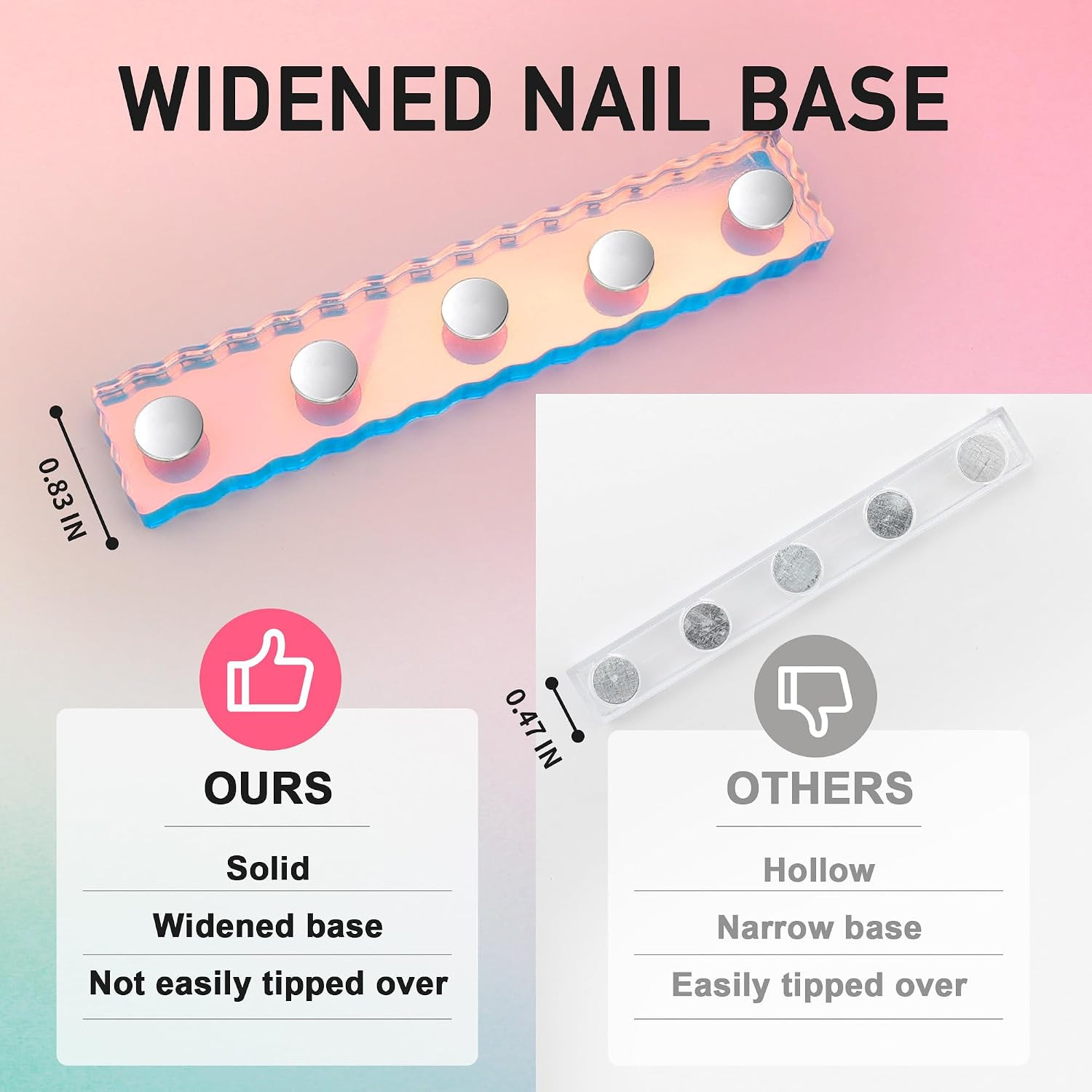 2 Set Nail Stand, Nail Holder for Painting Nail Stand for Press Ons with Double-