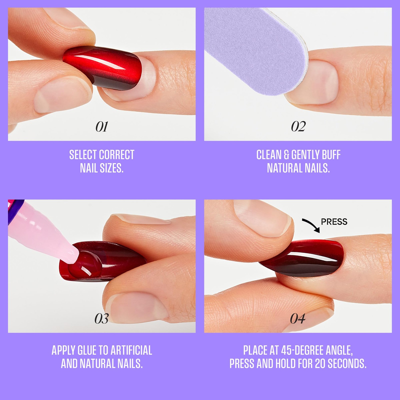KISS CORE, Press On Nails, Nail glue included, ‘Full of Fun’, Short, Black