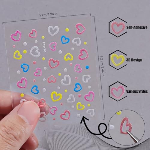 Flower Nail Art Stickers Decals, 30 Sheets Spring Floral Nail Decals Colorful