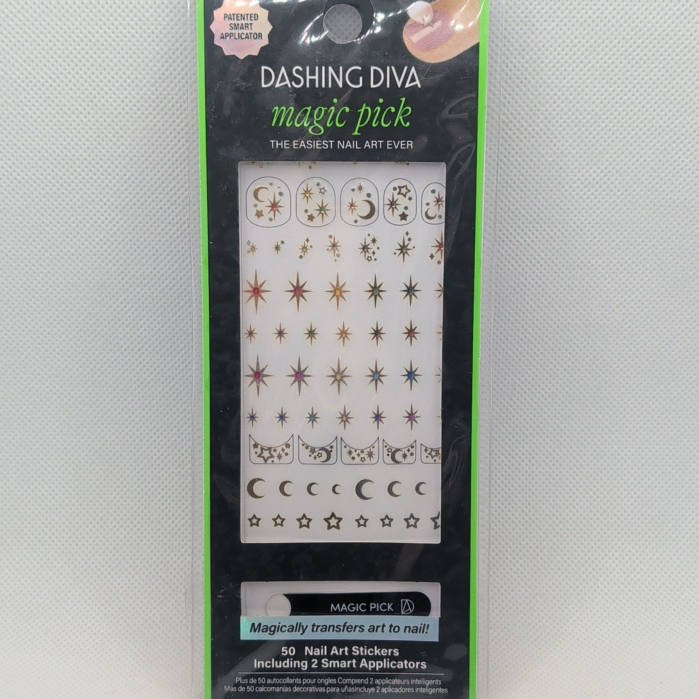 Dashing Diva Magic Pick 50+ Nail Art Stickers – Midnight Moonlight