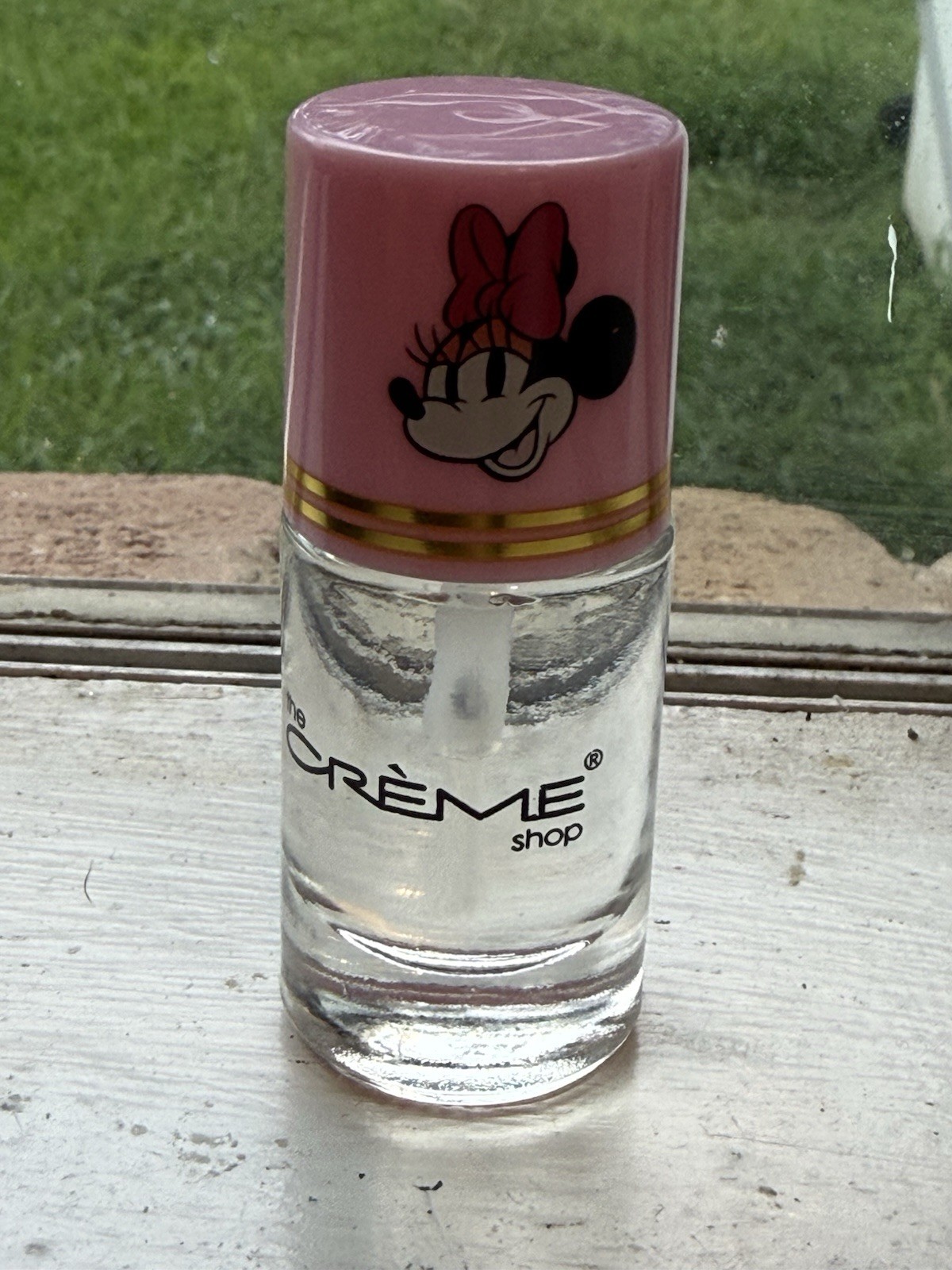 The Crème Shop Minnie Mouse Nail Polish Clear 0.21 Oz Logo Bottle Clear Pink