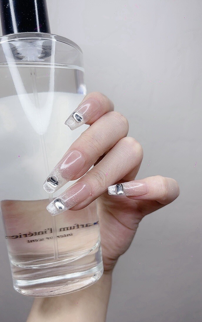 Press on nail long coffin pink-（#050）Nail Art Nail Care Gift