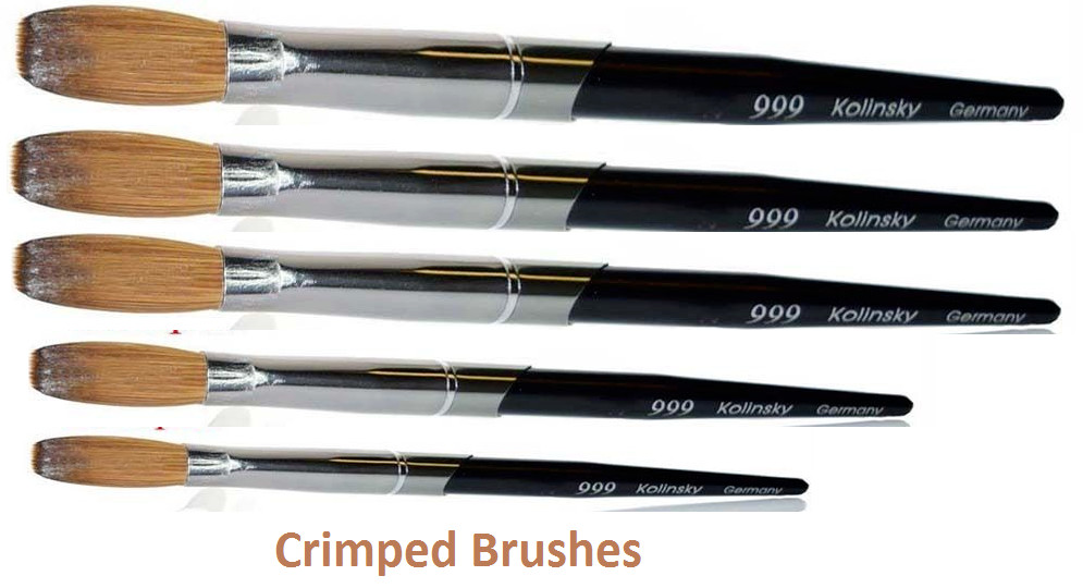 999 Titanium Handle – Kolinsky Acrylic Nail Art Brush (CRIMPED) High Quality