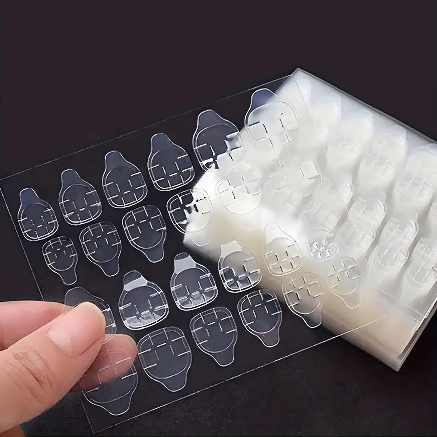 50 Sheets Double Sided Jelly Gel Nail Glue for Press On Nails False Nail Tips