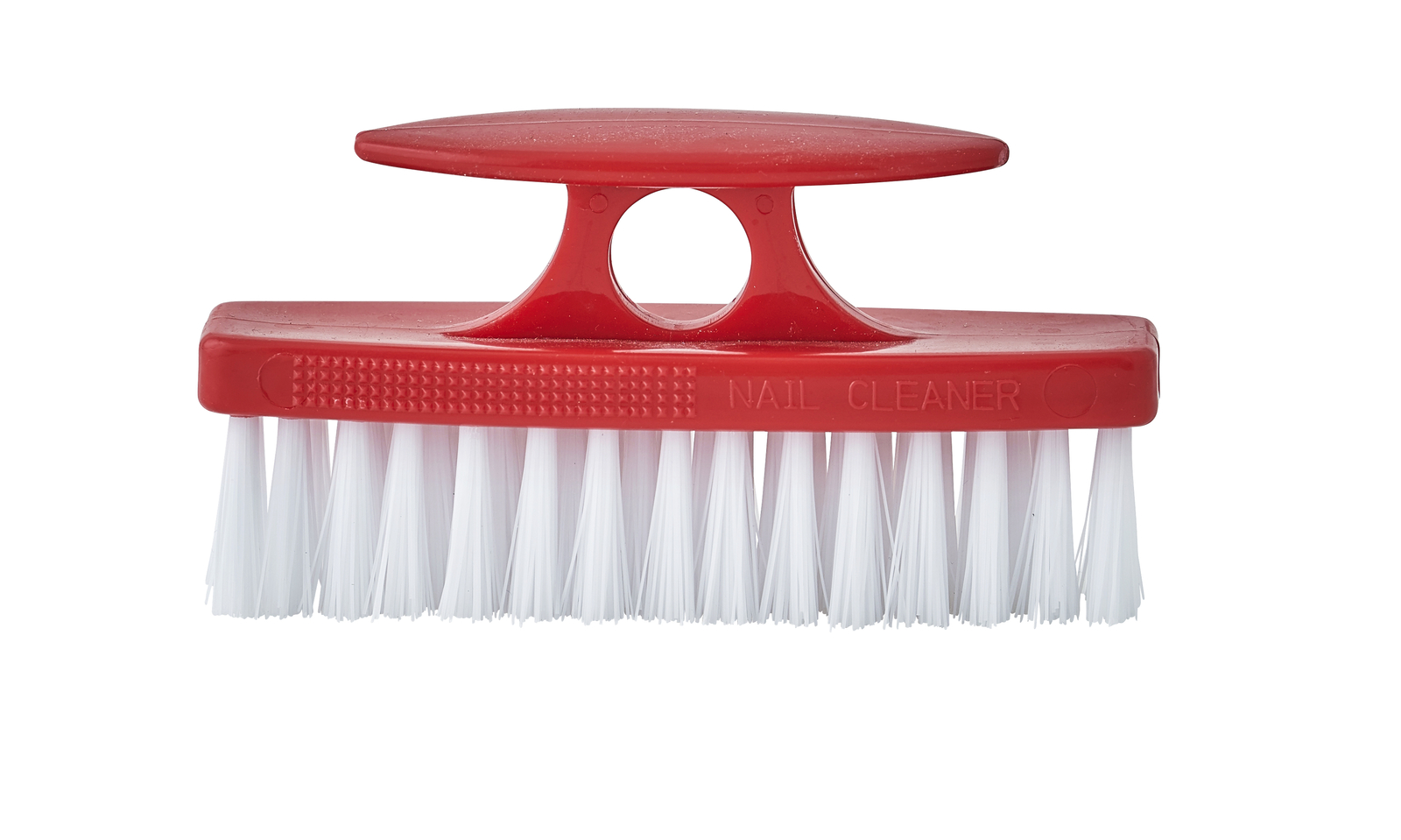 Superio Heavy Duty Durable Red Nail Brush Cleaner with Handle Stiff Bristles