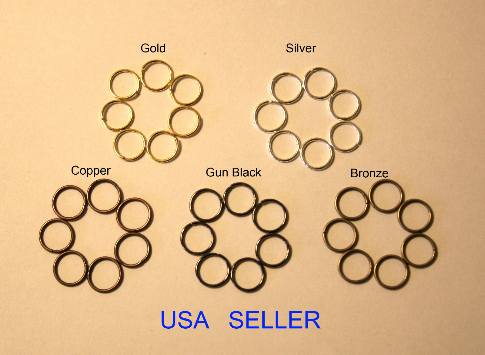 4mm/5mm/6mm/7mm/8mm/9mm/10mm Jump Rings Open Connectors 5 Colors & Mixed