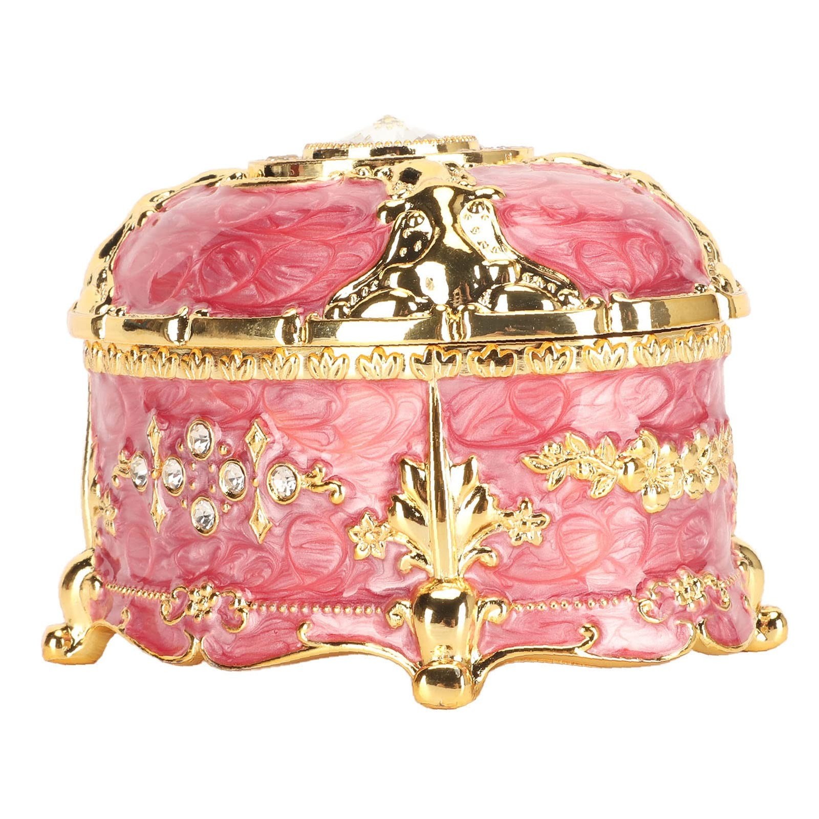 Emoshayoga Vintage Trinket Box, Jewelry Box Zinc Alloy Decorative Pink for Ho…