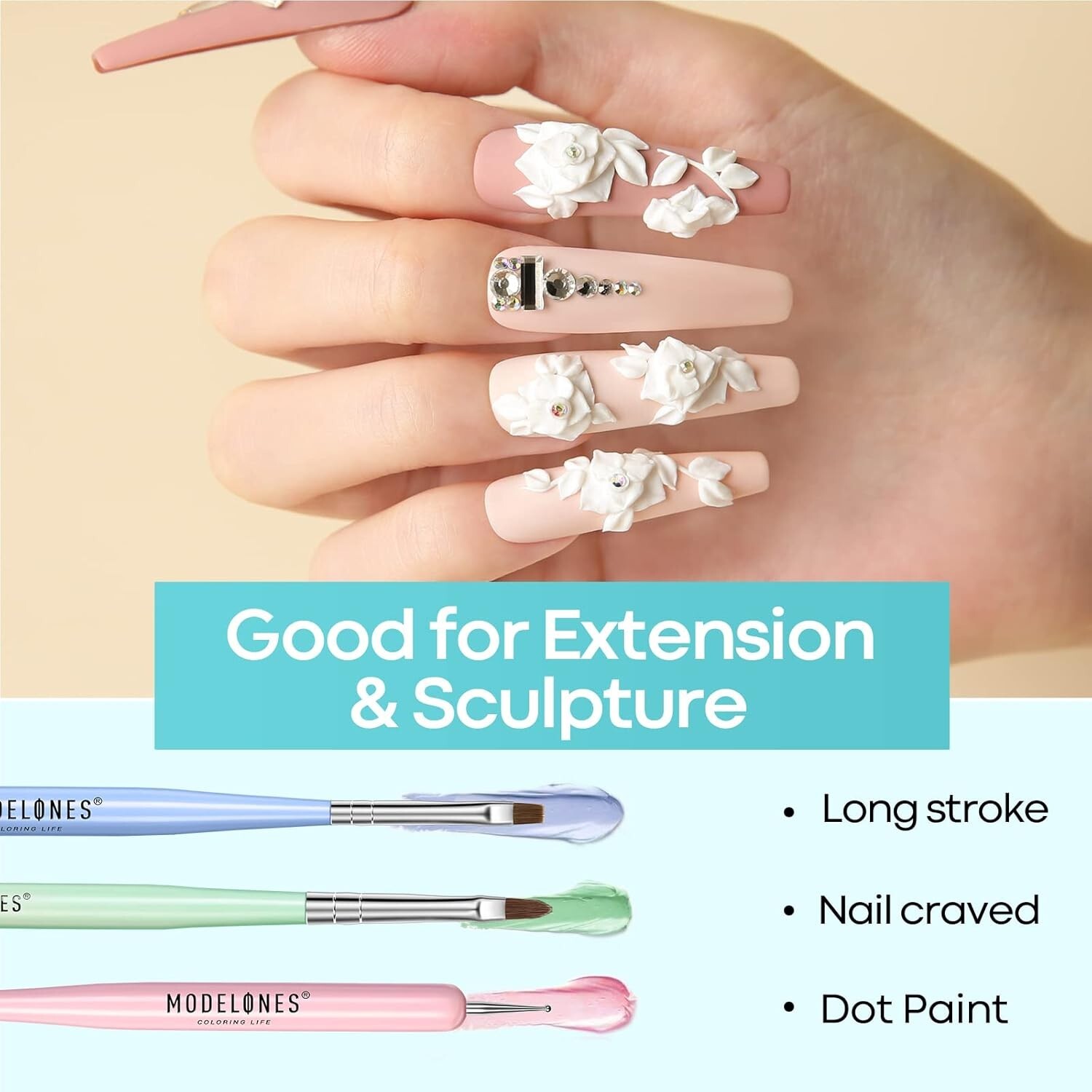 Professional Nail Art Tools Set: 6 Brushes & Dotting Pens for DIY Creativity